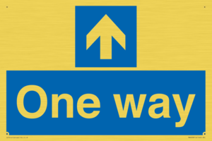 One way with up directional arrow